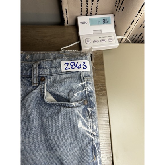 Zara The 90s Wide Full Length High Rise Raw Hem Frayed Jeans Size 6 / 28 READ - Picture 12 of 12